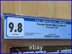 9.8 CGC Teenage Mutant Ninja Turtles #5 White Pages Mirage Studios 1985