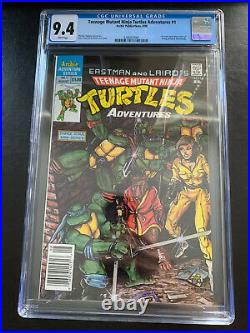Archie Teenage Mutant Ninja Turtles Adventures 1 CGC 9.4 Newsstand WP
