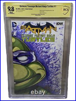 Batman Teenage Mutant Ninja Turtles 1 Cbcs No Cgc Ss 9.8 Wrap Around Sketch
