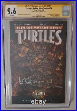 CGC SS 9.6 Teenage Mutant Ninja Turtles 50 (8/92) Kevin Eastman Signed W Pages