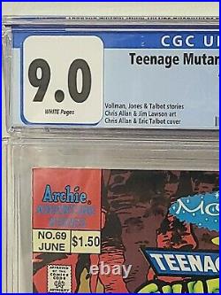 Cgc 9.0 Teenage Mutant Ninja Turtles Adventures #69 Archie 6/95