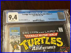 Eastman & Laird's TEENAGE MUTANT NINJA TURTLES Adventures #1 CGC 9.4