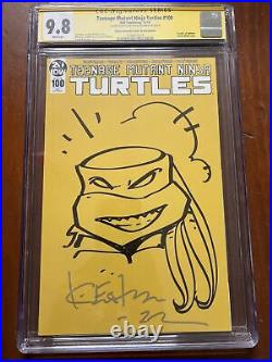 TEENAGE MUTANT NINJA TURTLES #100 Signed/Sketched By Kevin Eastman