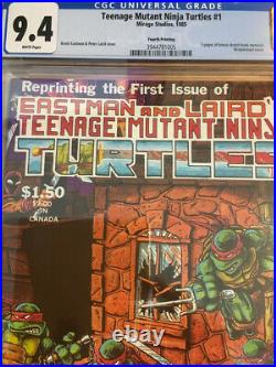 TEENAGE MUTANT NINJA TURTLES #1 CGC 9.4 (NM) (1986) 4TH PRINT! Eastman Laird
