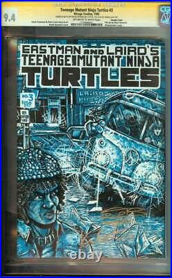 TEENAGE MUTANT NINJA TURTLES #3 CGC 9.4 OWithWH PAGES / SIGNED + DOUBLE COVER