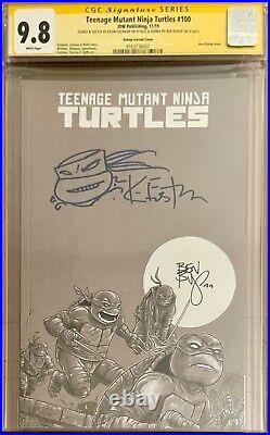 TMNT #100 Variant CGC SS 9.8 SIGNED Kevin Eastman Ben Bishop Mutant Ninja Turtle