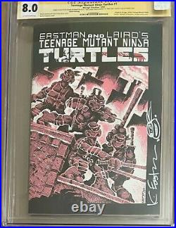TMNT #1 3rd print CGC SS 8.0 SIGNED Eastman Teenage Mutant Ninja Turtles Laird
