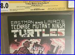 TMNT #1 3rd print CGC SS 8.0 SIGNED Eastman Teenage Mutant Ninja Turtles Laird