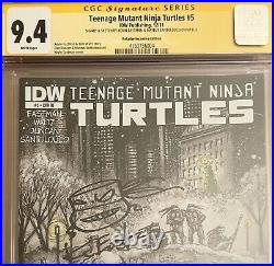 TMNT #5 110 Variant CGC SS SIGNED Eastman Santolouco SKETCHES Ninja Turtles IDW