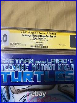 TMNT Ninja Turtles 7 Second Print CGC 8.0 SS Signed Eastman