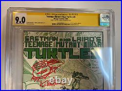TMNT Teenage Mutant Ninja Turtles (1985) #4 (CGC 9.0 WP) Signed & Sketch Eastman