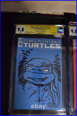 Teenage Mutant Ninja Turtles #100 6 Color Variant Set Sign & Sketch CGC 9.8 TMNT
