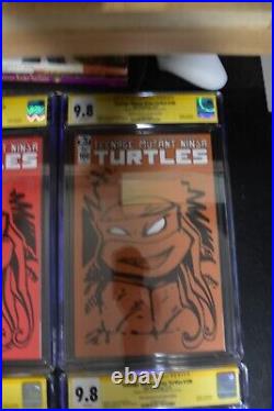 Teenage Mutant Ninja Turtles #100 6 Color Variant Set Sign & Sketch CGC 9.8 TMNT