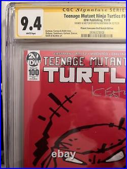 Teenage Mutant Ninja Turtles #100 Red Signed & Full Eastman Sketch CGC 9.4 SS