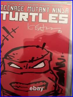 Teenage Mutant Ninja Turtles #100 Red Signed & Full Eastman Sketch CGC 9.4 SS
