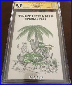 Teenage Mutant Ninja Turtles #100 Turtlemania Homage cgc 9.8 Sig/RM By Eastman