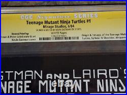Teenage Mutant Ninja Turtles #1 2nd Signed with sketch Kevin Eastman CGC 5.5
