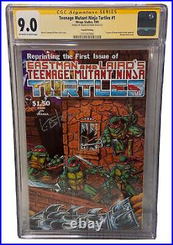Teenage Mutant Ninja Turtles #1 4th Print Cgc Ss 9.0 Vf/nm Kevin Eastman Sig