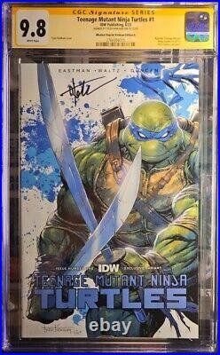 Teenage Mutant Ninja Turtles #1 Battle Damage Leonardo Kirkham Signed CGC 9.8