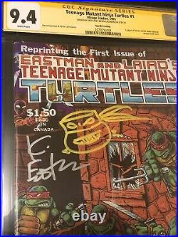 Teenage Mutant Ninja Turtles #1 CGC 9.4 4th prnt Kevin Eastman SIGNED & SKETCH
