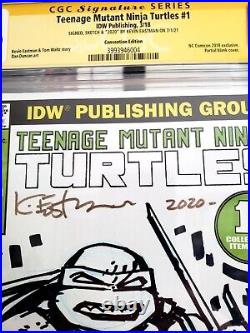 Teenage Mutant Ninja Turtles 1 CGC 9.6 SS ORIGINAL Sketch Kevin Eastman RARE