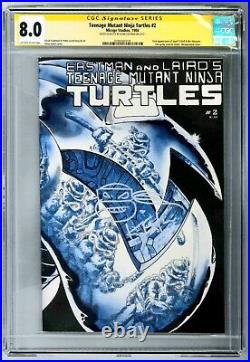 Teenage Mutant Ninja Turtles #2 1st Print, CGC 8.0, Signed and Sketch