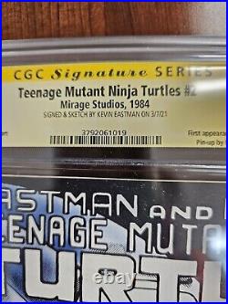 Teenage Mutant Ninja Turtles #2 1st Print, CGC 9.6, Signed and Sketch