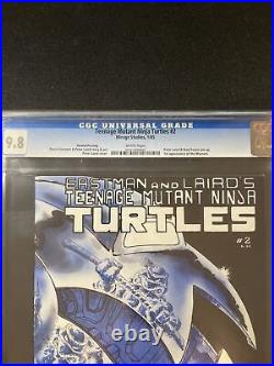 Teenage Mutant Ninja Turtles #2 CGC 9.8 Mirage Studios 2nd print White pgs