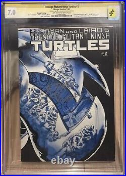 Teenage Mutant Ninja Turtles #2 CGC SS 7.0 2nd Print Signed & Remarked Eastman