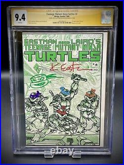 Teenage Mutant Ninja Turtles 4 Cgc 9.4 Ss Eastman Signed Sketched Colored Rare