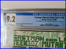 Teenage Mutant Ninja Turtles # 4 Mirage 1985 Cgc 9.2 Signed Eastman & Laird
