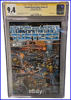 Teenage Mutant Ninja Turtles #5 CGC SS 9.4 NM Signed By Kevin Eastman Wraparound