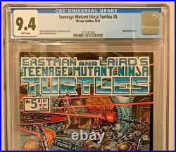 Teenage Mutant Ninja Turtles 5 Cgc 9.4 Wp Wraparound Cover