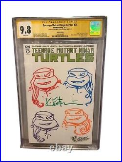 Teenage Mutant Ninja Turtles #75 Eastman 4 TMNT Signed & Sketched CGC 9.8 IDW
