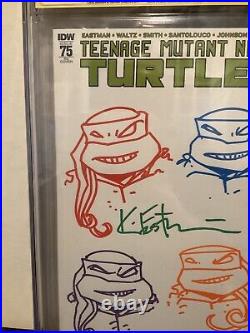 Teenage Mutant Ninja Turtles #75 Eastman 4 TMNT Signed & Sketched CGC 9.8 IDW