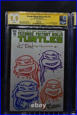 Teenage Mutant Ninja Turtles #75 Signed & Quad Sketched Villain Set CGC 9.9 TMNT