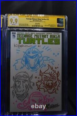 Teenage Mutant Ninja Turtles #75 Signed & Quad Sketched Villain Set CGC 9.9 TMNT