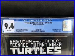 Teenage Mutant Ninja Turtles #9 (CGC 9.4 NM) White Pages 1986 TMNT