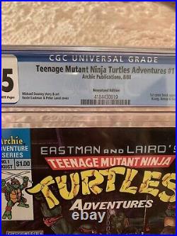 Teenage Mutant Ninja Turtles Adventures #1, CGC 8.5, Newsstand, Archie 1988