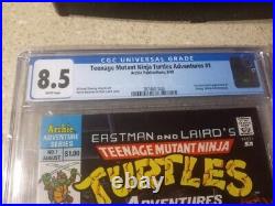 Teenage Mutant Ninja Turtles Adventures 1 CGC 8.5 newsstand 1st Bebop Rocksteady