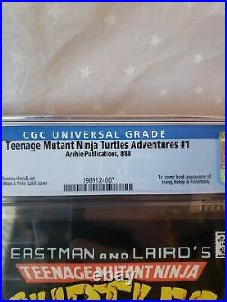 Teenage Mutant Ninja Turtles Adventures #1 CGC 9.2 TMNT Mini Series 1st Krang
