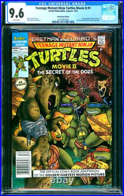 Teenage Mutant Ninja Turtles Movie 2 #1 Archie CGC 9.6 Rare Newsstand