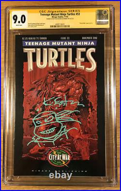 Teenage Mutant Ninja Turtles TMNT #53 (1992) CGC 9.0 SS, signed & sketch Eastman