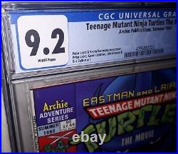 Teenage Mutant Ninja Turtles The Movie #1 CGC 9.2 Archie 1990 Rare Eastman