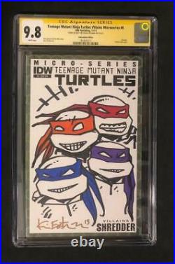 Teenage Mutant Ninja Turtles Villians #8 Cgc 9.8 Ss Sketch Signed Eastman Tmnt